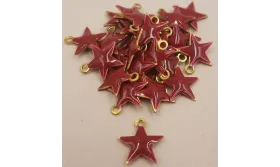 Estrella esmaltada 10mm Granate / Cuentas Metálicas de Latón / Zamak