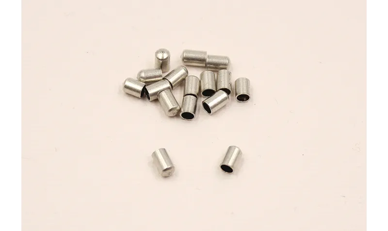 Cilindro terminal para 2mm interior Plata Vieja / Cuentas Metálicas de Latón / Zamak