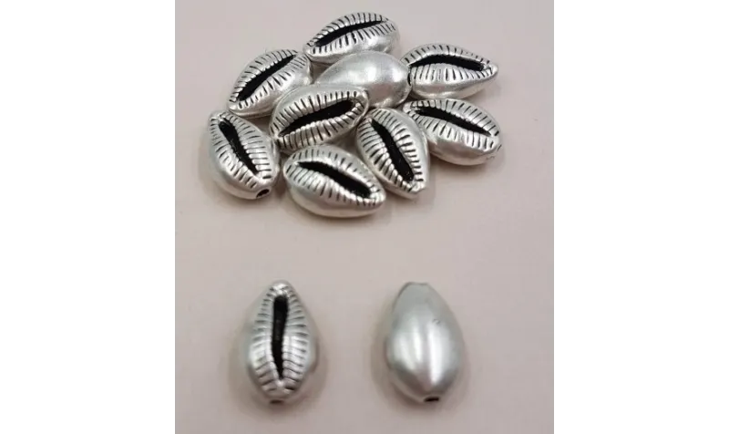 concha 10*8mm Plata Vieja / Cuentas Metálicas de Latón / Zamak