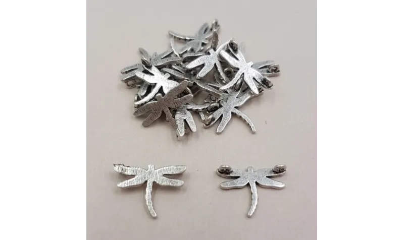 Libélula 23*13mm Plata Vieja / Cuentas Metálicas de Latón / Zamak