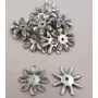 Flor 8 pétalos 13mm diametro Plata Vieja / Cuentas Metálicas de Latón / Zamak