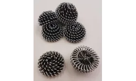 Bola rizada 20mm Plata Vieja / Cuentas Metálicas de Latón / Zamak