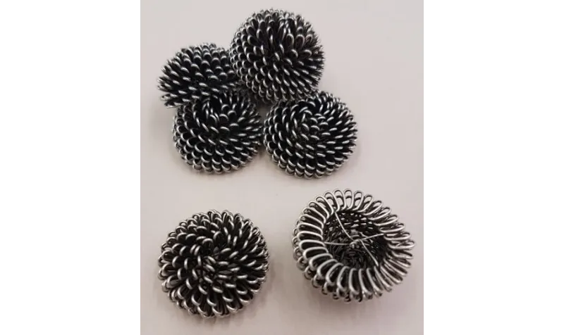 Bola rizada 20mm Plata Vieja / Cuentas Metálicas de Latón / Zamak