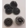 Bola rizada 20mm Plata Vieja / Cuentas Metálicas de Latón / Zamak