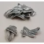 Trio de hojas 10.5*18 Plata Vieja / Cuentas Metálicas de Latón / Zamak