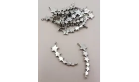 Banda estrelas 21.1*8.5 Plata Vieja / Cuentas Metálicas de Latón / Zamak