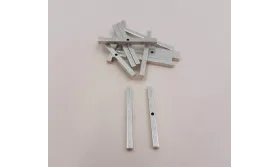 Listón de 2*2*25mm agujero en medio Plata Vieja / Cuentas Metálicas de Latón / Zamak