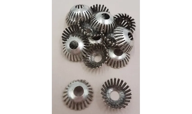 Casquilla pestañas 12*4mm Plata Vieja / Cuentas Metálicas de Latón / Zamak