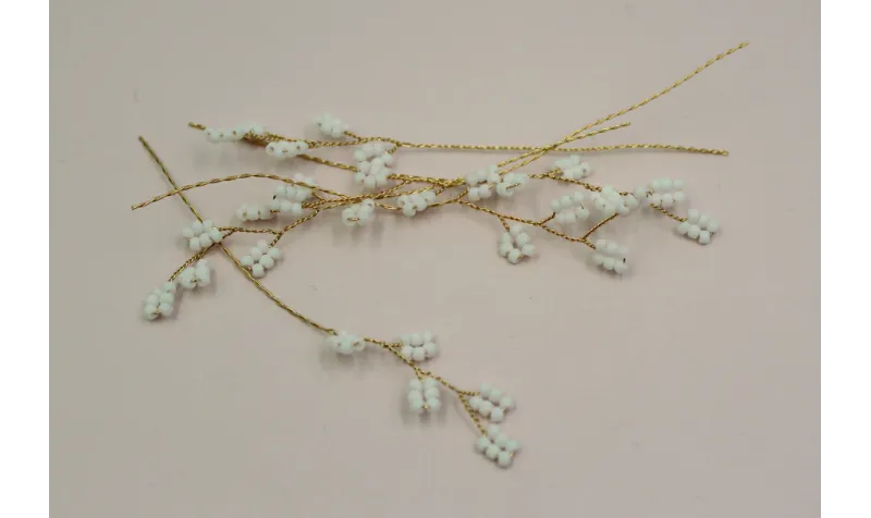 Pieza Rama alambrada abalorio Blanco 77mm / Cuentas Metálicas de Latón / Zamak