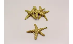 Pieza Estrella de Mar 51*43mm doble anilla Oro  M. / Cuentas Metálicas de Latón / Zamak