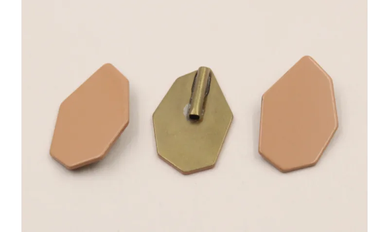 Pieza esmaltada 21*12mm Coral Mate / Cuentas Metálicas de Latón / Zamak