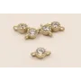 Pieza Brillo de 3mm con 2 anillas Oro / Cuentas Metálicas de Latón / Zamak