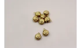 Cogante Caracola 9mm diámetro *7mm Oro Mate / Cuentas Metálicas de Latón / Zamak