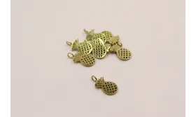 Pieza Piña 12*10mm Acero Inoxidable baño Oro / Cuentas Metálicas de Acero Inoxidable