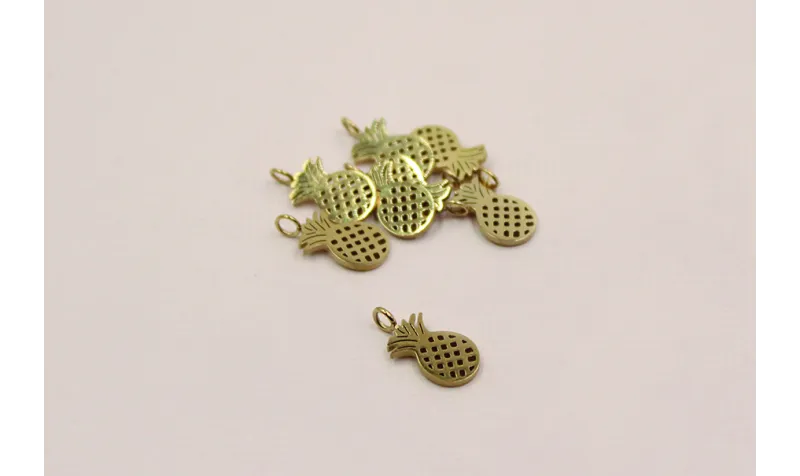 Pieza Piña 12*10mm Acero Inoxidable baño Oro / Cuentas Metálicas de Acero Inoxidable