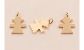 Cogante Niña 12*9mm Acero Inoxidable Baño Oro / Cuentas Metálicas de Acero Inoxidable