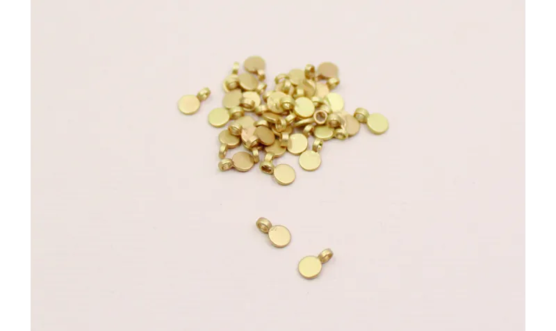 Disco de 3mm con arandela perpendicular Oro Mate / Cuentas Metálicas de Latón / Zamak