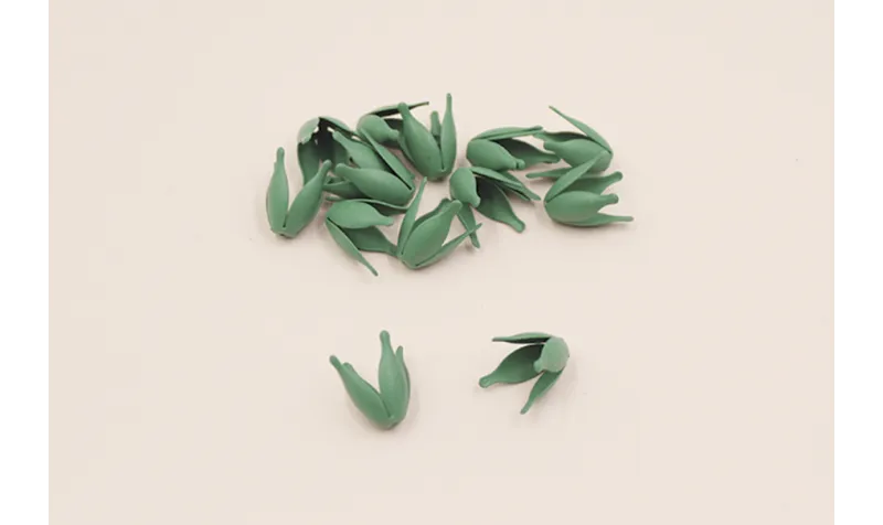 Casquilla 4 pétalos 10*10mm verde Mate / Cuentas Metálicas de Latón / Zamak