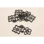 Conjunto 2 flores crochet 38.5*65 Negro Mate / Cuentas Metálicas de Latón / Zamak