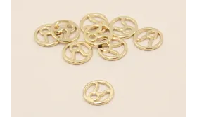 Disco 10mm signo Zodiaco Tauro Oro / Cuentas Metálicas de Latón / Zamak