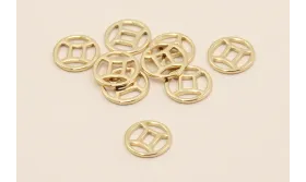 Disco 10mm signo Zodiaco Geminis Oro / Cuentas Metálicas de Latón / Zamak