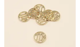 Disco 10mm signo Zodiaco Virgo Oro / Cuentas Metálicas de Latón / Zamak