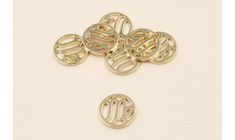 Disco 10mm signo Zodiaco Virgo Oro / Cuentas Metálicas de Latón / Zamak