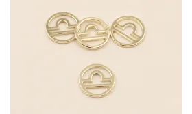 Disco 10mm signo Zodiaco Libra Oro / Cuentas Metálicas de Latón / Zamak