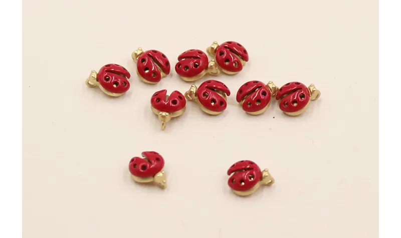 Cuenta Mariquita esmaltada 7*6*4mm