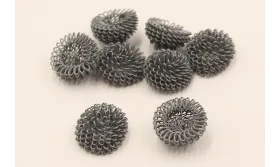 Bola Rizada 20mm Gris / Cuentas Metálicas de Latón / Zamak