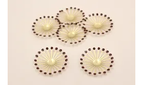 Casquilla Sol 40mm Puntas Granate / Cuentas Metálicas de Latón / Zamak