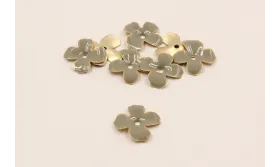 Cuenta Flor 15mm esmaltada Visón / Cuentas Metálicas de Latón / Zamak