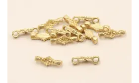 Entrepieza labrada 12*5mm Dorado Mate / Cuentas Metálicas de Latón / Zamak