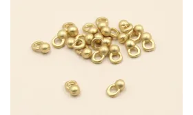 Arito de 3mm diametro con Bola de 2mm Dorado Mate / Cuentas Metálicas de Latón / Zamak