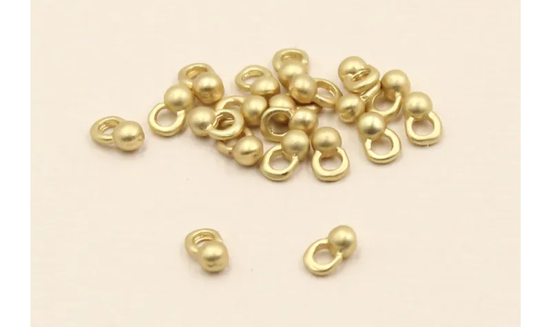 Arito de 3mm diametro con Bola de 2mm Dorado Mate / Cuentas Metálicas de Latón / Zamak