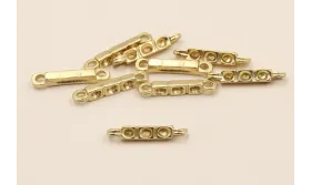 Entrepieza 3 huecos 20*3*3mm Dorado Mate / Cuentas Metálicas de Latón / Zamak