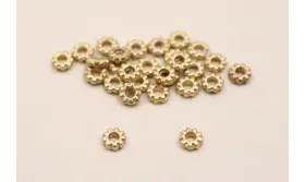 Rueda estriada de 3*1mm Dorado Mate / Cuentas Metálicas de Latón / Zamak