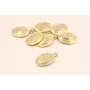 Colgante Ovalo enmarcado 15*10mm Oro / Cuentas Metálicas de Latón / Zamak