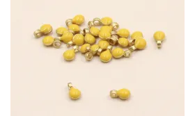 Disco de 3mm con esmalte Amarillo  con arandela / Cuentas Metálicas de Latón / Zamak