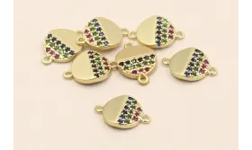 Disco de 8mm Dorado Mate con Microbrillos / Cuentas Metálicas de Latón / Zamak