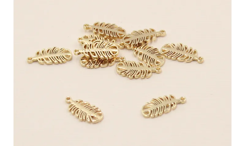 Pieza Hojita Calada Acero Inoxidable 11*5mm Oro / Cuentas Metálicas de Acero Inoxidable