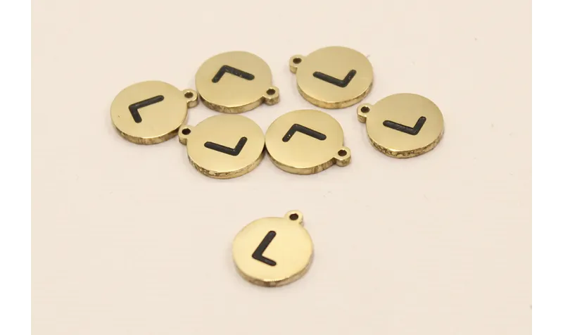 Chapa acero Inoxidable 10mm letra L / Cuentas Metálicas de Acero Inoxidable