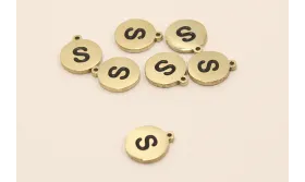 Chapa acero Inoxidable 10mm letra S / Cuentas Metálicas de Acero Inoxidable