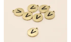 Chapa acero Inoxidable 10mm letra V / Cuentas Metálicas de Acero Inoxidable