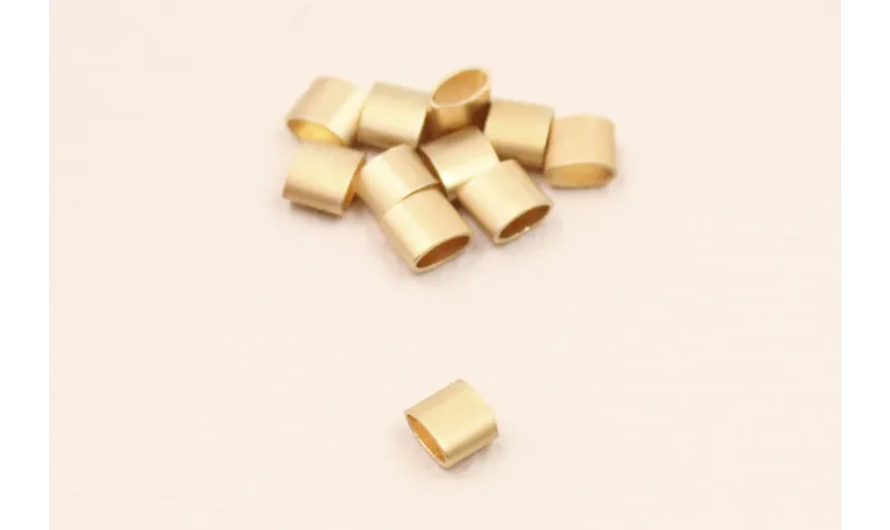 Entrepieza ovalada 4*4*2mm Dorado Mate / Cuentas Metálicas de Latón / Zamak