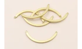 Pieza curvada de 35mm * 3*2mm Dorado Mate / Cuentas Metálicas de Latón / Zamak