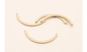 Pieza curvada de 35mm * 3*2mm Esmalte Salmon / Cuentas Metálicas de Latón / Zamak