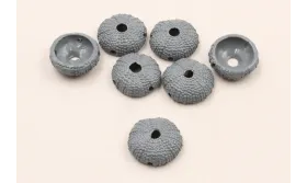 Pieza Caracol de Mar diam 14mm *4mm esmalte gris / Cuentas Metálicas de Latón / Zamak