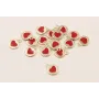 Chapita corazon Rojoo 7mm  / Cuentas Metálicas de Latón / Zamak