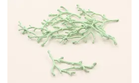 Cuenta Rama Coral 50*24mm Esmalte verde Turquesa / Cuentas Metálicas de Latón / Zamak